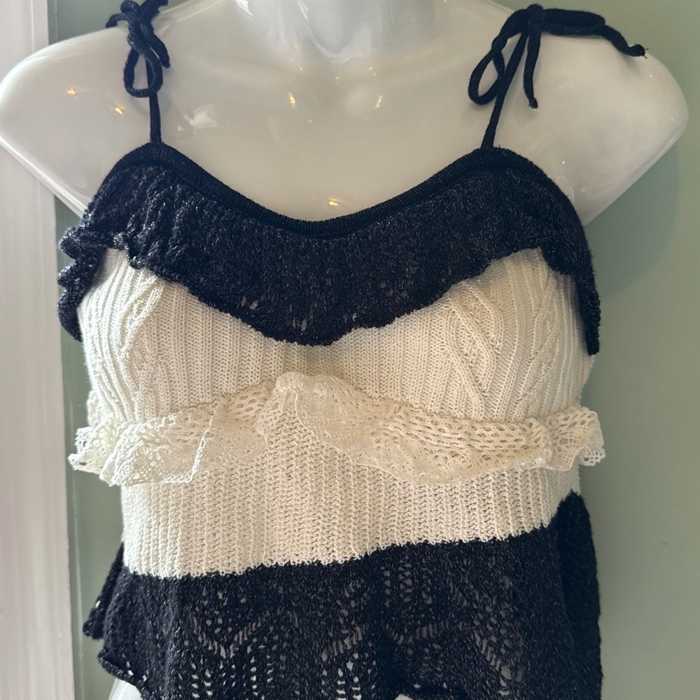 Zara Black and Cream Camisole
